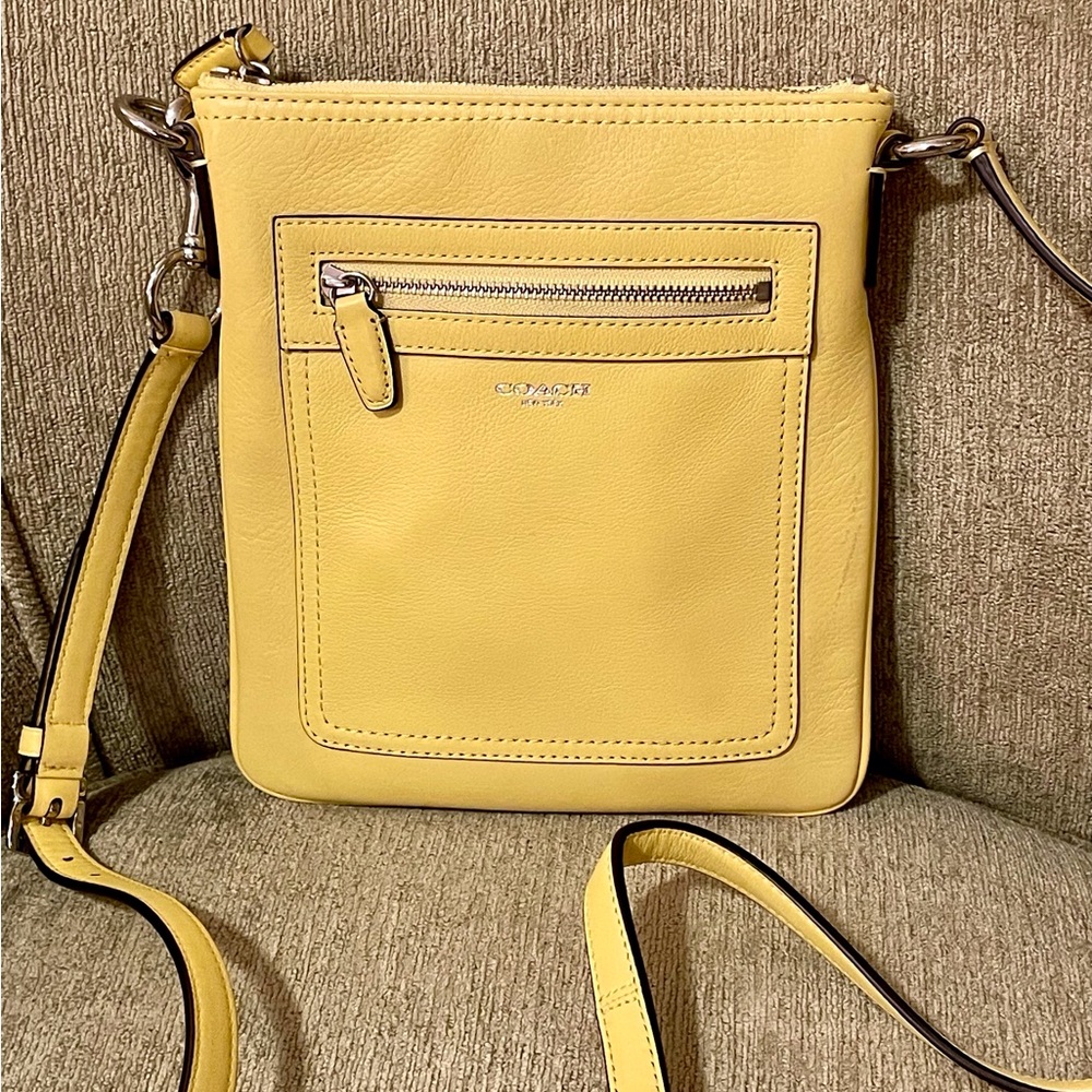 Yellow Coach Leather Crossbody